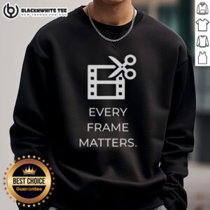 Cozy Nice Every Frame Matters sweatshirt in vibrant colors, perfect for film enthusiasts and casual wear lovers.
