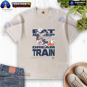 Good Looney Tunes X Team USA Eat Sleep Dream Train washed t-shirt showcasing vibrant graphics and a comfortable fit.