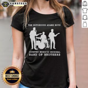 Silhouette of the Adams Boys band, showcasing country music style on a ladies tee - Good The Notorious Adams Boys.