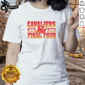 Original Purcell Marian Girls Basketball Cavaliers Final Four 2026 ladies tee featuring team colors and logo.