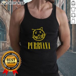 Top Purrvana Tank Top featuring a vibrant cat graphic, perfect for casual summer outfits and cat lovers.