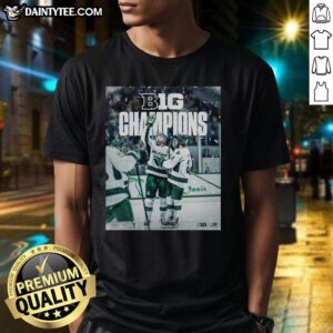 Awesome Michigan State Spartans Back To Back To Back Ice Hockey 2026 B1G T-Shirt featuring bold team graphics and colors.