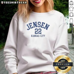 Nice Carter Jensen Kansas City Royals MLB October's Finest Number 22 sweatshirt displayed on a hanger.
