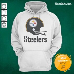 Awesome Pittsburgh Steelers football logo on a big helmet hoodie, perfect for fans showcasing team spirit and style.