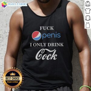 Funny parody tank top featuring 'Awesome Fck Penis' and 'I Only Drink Cock' text for humorous apparel lovers.