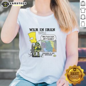Official War in Iran Ladies Tee featuring a bold design, inspired by current events and the Epstein saga.