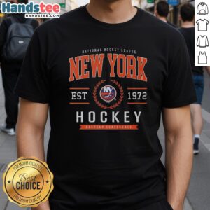 Official New York Islanders Hockey Legacy Crest T-Shirt featuring team colors and logo for fans and collectors.