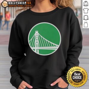 Hot Golden State Warriors white logo sweatshirt for St. Patrick's Day, featuring stylish design and team spirit.