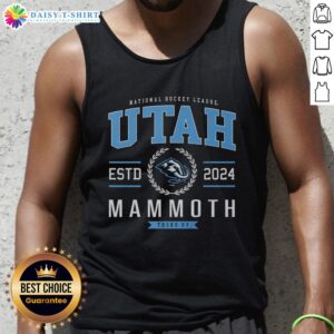 Official Utah Mammoth Hockey Legacy Crest Tank Top featuring team logo and stylish design for fans and players.