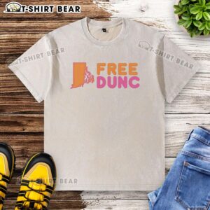 Top Free Dunc Style Dunkin Donut Washed T-Shirt in vibrant colors, perfect for casual wear and donut lovers.