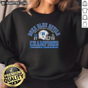 Duke Blue Devils ACC Football Conference Champions sweatshirt in navy blue, showcasing team pride and athletic style.