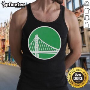 Alt Text: Premium Golden State Warriors white logo tank top for St. Patrick's Day, featuring a festive and stylish design.
