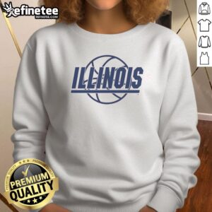 Awesome Illinois Basketball Retro Logo Sweatshirt featuring a vintage design and vibrant team colors.