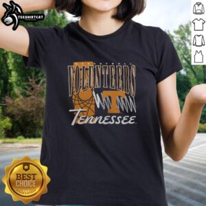 Premium Tennessee Volunteers basketball graphic on a stylish ladies tee, perfect for fans and casual wear.