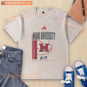 Good Miami Redhawks March Madness washed t-shirt featuring vibrant team colors and relaxed fit for fans.