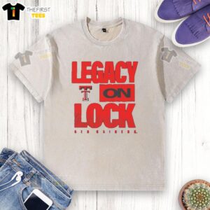 Alt Text: Premium Texas Tech Red Raiders NCAA 2026 Legacy On Lock Logo Washed T-Shirt in vibrant colors and casual style.