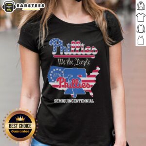 Good Philadelphia Phillies We The People Semiquincentennial Ladies Tee showcasing patriotic design and team spirit.