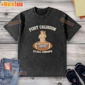 Alt Text: 1972 Fort Calhoun ECNC Champs washed t-shirt, showcasing vintage style and school pride for fans and collectors.
