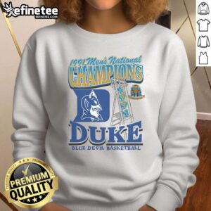 Official Duke Blue Devils Past Champs Tourney Win 47 Foundation Sweatshirt featuring team logo and vibrant colors.