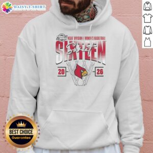 Good Louisville Cardinals 2026 March Madness Sweet 16 NCAA Women's Basketball Tournament hoodie in red and black design.