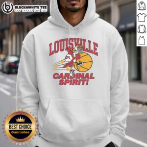 Official Louisville Cardinals Spirit Vintage Hoodie in red, showcasing team logo and stylish design for fans.