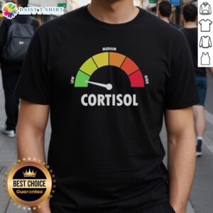 Awesome Low Medium And High Cortisol Graphic T-Shirt showcasing cortisol levels design for health enthusiasts.
