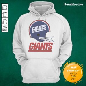 Awesome New York Giants football logo on a big helmet hoodie, perfect for fans and game day attire.