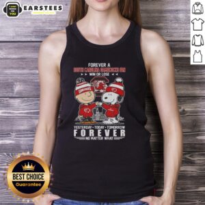 Alt Text: South Carolina Gamecocks tank top featuring Snoopy and Charlie Brown, perfect for fans win or lose.