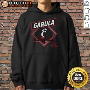 Premium Brenden Garula Cincinnati Bearcats baseball hoodie featuring team colors and logo for fans and players.