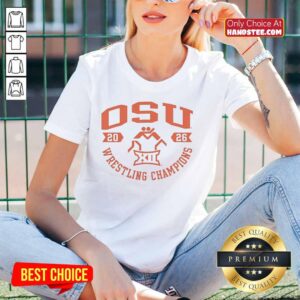 2026 Nice Oklahoma State Cowboys Wrestling Championship ladies tee featuring team colors and logo design.