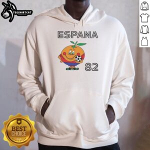 Hot Spain 82 Naranjit FIFA World Cup 1982 mascot hoodie featuring vibrant colors and iconic design for football fans.