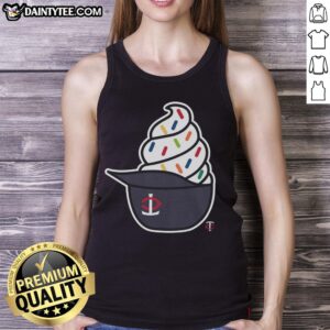 Awesome Minnesota Twins ice cream tank top featuring team colors and logo, perfect for summer baseball fans.