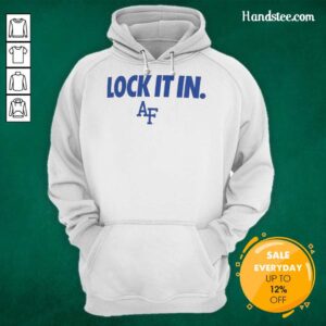 Alt Text: Stylish Good Air Force Falcons 2026 Lock It In Hoodie in navy blue, perfect for fans and casual wear.