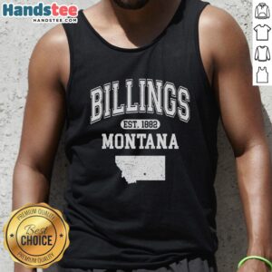 Official Billings Montana Est. 1882 varsity tank top showcasing local pride and vintage style.