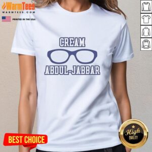 Good Cream Abdul Jabbar Ladies Tee featuring stylish design and comfortable fit for basketball fans.