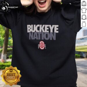 Top Ohio State Buckeyes Nation sweatshirt featuring the iconic logo, perfect for fans and game day attire.