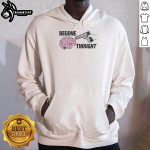 Good Begone Thought Gun Brain Hoodie featuring a unique graphic design for mental wellness enthusiasts.