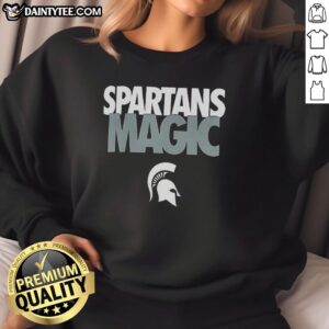 Good Spartans Magic Michigan State Spartans sweatshirt in green, showcasing team spirit for MSU fans.