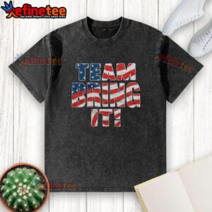 Original Team Bring It Stars and Stripes washed t-shirt featuring a vintage American flag design, perfect for casual wear.