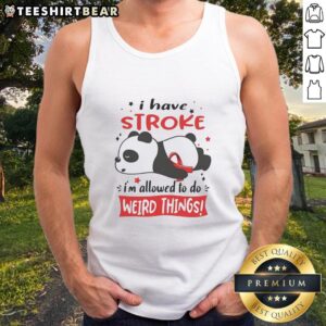 Alt Text: Cute panda wearing a red ribbon tank top, lounging lazily and showcasing its quirky personality in a playful pose.