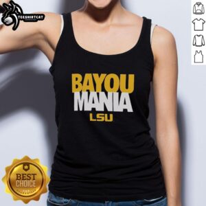 Premium LSU Tigers Bayou Mania tank top featuring vibrant colors and bold team logo, perfect for game day wear.