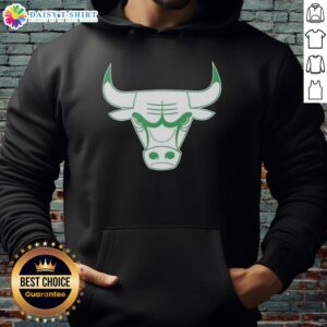 Premium Chicago Bulls white logo hoodie for St. Patrick's Day, combining team spirit with festive style.