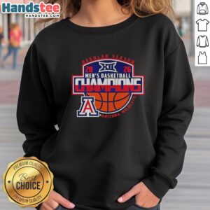 Awesome Arizona Wildcats 2026 Big 12 Men's Basketball Champions Sweatshirt featuring team logo and vibrant colors.