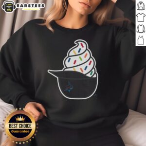 Official Miami Marlins ice cream sweatshirt featuring team colors and logo, perfect for fans and cozy outings.