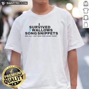 Good I Survived 3 Wallows Song Snippets T-Shirt featuring vibrant graphics and lyrics for Wallows fans.