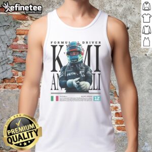 Awesome Kimi Antonelli F1 racing tank top featuring a stylish design for motorsport enthusiasts and fans.