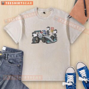 Alt Text: Original Kimi Antonelli Snoopy Pit Crew F1 Washed T-Shirt featuring vibrant graphics and a comfortable fit.