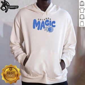 Alt Text: Cozy Nice Orlando Magic Bubble Hoodie featuring vibrant team colors and logo, perfect for fans and casual wear.