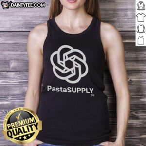 Good Pasta Supply Co. tank top featuring OpenAI ChatGPT logo, perfect for AI enthusiasts and pasta lovers.