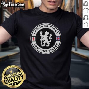 Premium Chelsea FC London's First London's Finest T-Shirt featuring the iconic club logo and stylish design.